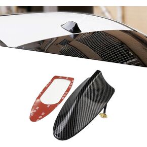 1 PC Car Shark Fin Antenna, Radio Signal Enhancement Antenna Roof Spoiler Reduce Wind Resistance Decoration, Adhesive Base with Pure Copper Screws, Universal Car External Antenna (Black)