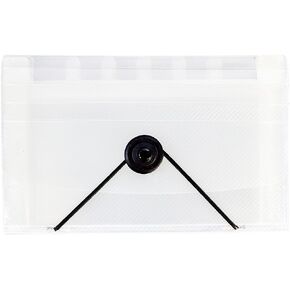 JAM PAPER Accordion Folders - 13 Pocket Plastic Expanding File - Coupon Size - 4 1/4 x 6 3/4 - Clear - Sold Individually