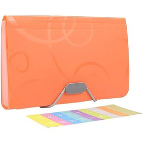 EKIND 7x4.5 Expandable Portable Folder, 13 Pocket Rope Accordion File Organizer, A6 Plastic Wallet for Cards,Coupons,Receipt,Tax Item, Mini Expanding Folders (1Pcs, Rose)