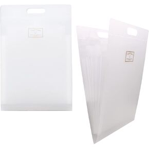 Expanding File Folder 2 Pack Vertical Accordion Document Organizer A4 Plastic File Folders with 6 Pockets (White)