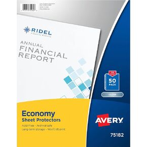 Avery Clear Economy Sheet Protectors, Top Load, 50 Document Protectors (75182)