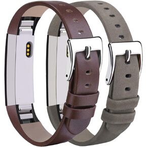 أحزمة Tobfit الجلدية المتوافقة مع أحزمة Fitbit Alta/Alta HR/Ace البديلة للنساء والرجال