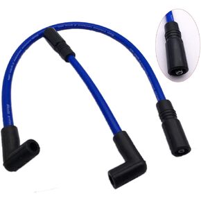10.4mm 10mm Spark Plug Wire Compatible with Harley Davidson Big Twin 99-19 FXD Dyna Softail (Blue)