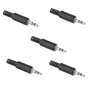 (5Pack 3.5mm Replacement Repair Plug Jack TRS 3 Pole Stereo Male Plug 1/8" 3.5mm Solder Type DIY Audio Cable Connector for Headphone Headset Earphone Cable Repair