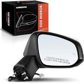 A-Premium Left & Right Power Door Mirror Compatible with Toyota RAV4 2019-2022 Power Glass Adjust Heated Manual Folding Black Outside Rear View Mirror with Blind Spot Detection & Signal Light 2-PC Set