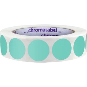 ChromaLabel 1 Inch Circle Sticker Labels, Easy to Write On Round Colored Stickers, Permanent Adhesive Labels - 1000 Colored Sticky Dots per Roll, Aqua Sticker Dots in Kuwait