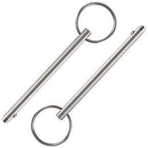 2 Pack Quick Release Pin, Diameter 1/4"(6.3mm), Total Length 3.75"(95mm), Effective Length 3"(76mm), Full 316 Stainless Steel, Bimini Top Pin, Marine Hardware