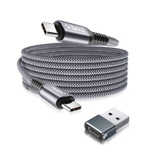 كابل شاحن Basesailor USB C إلى USB C 100 واط بطول 10 أقدام مع محول، سلك شحن سريع للسيارة من النوع C لهاتف iPhone 15 Pro Plus Max، MacBook، iPad Air 5 4 5th Mini 6، Samsung Galaxy S24 Ultra 24 S23 S22 FE in Kuwait