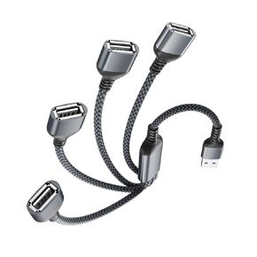 Elebase USB Splitter Y Cable 1FT,1 Male to 4 Female USB-A Expander Hub,Multi USB Port Extender,Extra Multiport Data Charger Split Adapter for Mac Macbook,Car,Xbox One Series X/S,Flash Drive,HDD,Laptop