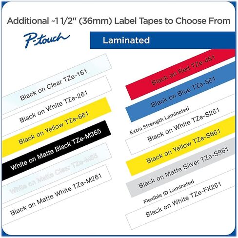 Brother P-Touch TZe-M365 White Print on Matte Black Label Tape 1.4" (36mm) Wide x 26.2’ (8m) Long in Saudi Arabia