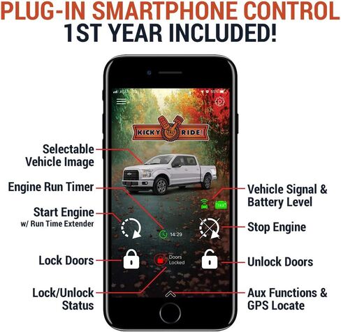 4G-LTE Vehicle Tracking & Smartphone Control - Remote Start App for Most Remote Start Systems - Omega Linkr-LT2, MyCar, Teleconnect, CarLink CL6 Equivalent in Saudi Arabia