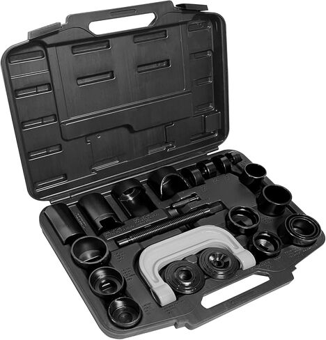 طقم ضغط مفصل كروي رئيسي مكون من 23 قطعة، أداة إزالة وصلات كروية شديدة التحمل على شكل حرف U، أدوات إزالة وتثبيت، مصممة لمعظم المركبات ذات الدفع الثنائي والرباعي الدفع in Kuwait