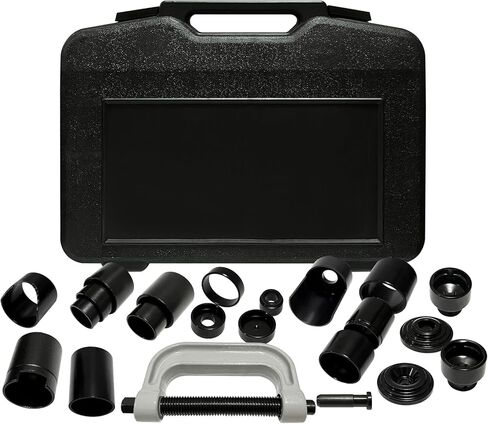 طقم ضغط مفصل كروي رئيسي مكون من 23 قطعة، أداة إزالة وصلات كروية شديدة التحمل على شكل حرف U، أدوات إزالة وتثبيت، مصممة لمعظم المركبات ذات الدفع الثنائي والرباعي الدفع in Kuwait