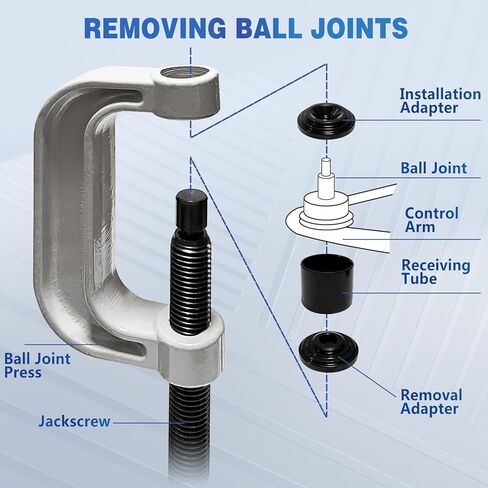 طقم ضغط مفصل كروي رئيسي مكون من 23 قطعة، أداة إزالة وصلات كروية شديدة التحمل على شكل حرف U، أدوات إزالة وتثبيت، مصممة لمعظم المركبات ذات الدفع الثنائي والرباعي الدفع in Kuwait