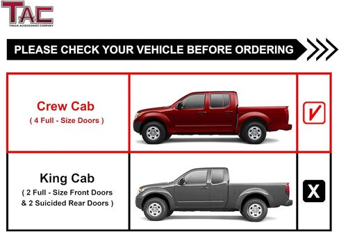 لوحات تشغيل ذات خطوات جانبية TAC تناسب 2005-2024 Nissan Frontier Crew Cab | 2005-2012 سوزوكي خط الاستواء طاقم الكابينة شاحنة بيك اب 3 "الملمس الأسود الجانب القضبان 2 قطعة in Kuwait