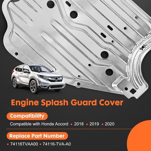 لوحة غطاء درع المحرك أسفل السيارة متوافقة مع Honda Civic 2016 2017 2018 2019 2020 2021، استبدال 74110-TBA-A00، 90674-TY2-A01 in Kuwait