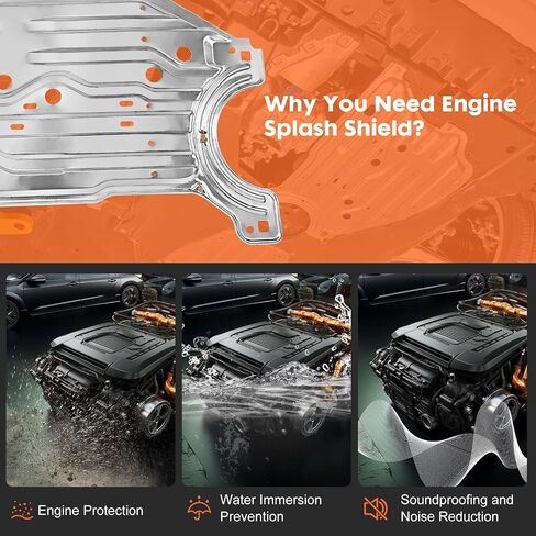 لوحة غطاء درع المحرك أسفل السيارة متوافقة مع Honda Civic 2016 2017 2018 2019 2020 2021، استبدال 74110-TBA-A00، 90674-TY2-A01 in Kuwait