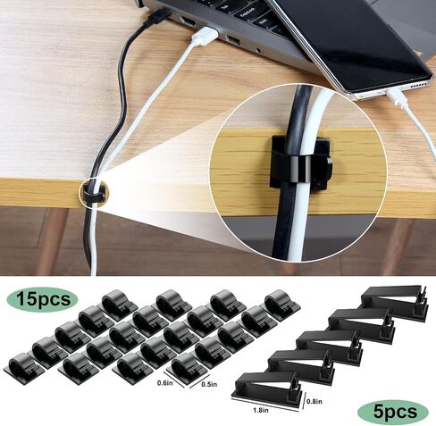 Cable Management Kit, Multiple Wire Management, Cable Ties Adhesive Cable Clips Cord Holder Wire Organizer Sleeve, Multifunction Cable Management Under Desk for Home, Office, Data Centers in Saudi Arabia