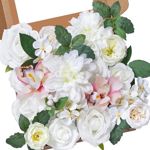 Alecono Artificial Flowers, Dusty Pink Silk Fake Flowers for DIY Wedding Bridal Bouquets, Wedding Cake Flowers for Table Centerpieces Baby Shower Birthday Party Home Decorations in Saudi Arabia