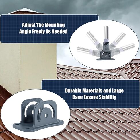Starlink Mount Starlink Roof Mount، Starlink Pole Mount، حامل حائط طويل معدني Starlink مع محول، طقم تركيب Starlink للقمر الصناعي Starlink Internet Kit، متوافق مع V2 Starlink J Pole in Kuwait