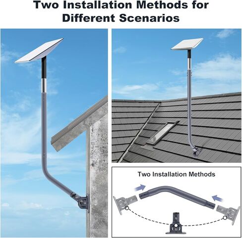 Starlink Mount Starlink Roof Mount، Starlink Pole Mount، حامل حائط طويل معدني Starlink مع محول، طقم تركيب Starlink للقمر الصناعي Starlink Internet Kit، متوافق مع V2 Starlink J Pole in Kuwait