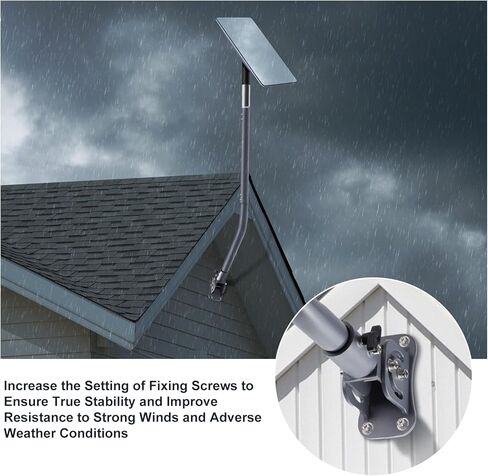 Starlink Mount Starlink Roof Mount، Starlink Pole Mount، حامل حائط طويل معدني Starlink مع محول، طقم تركيب Starlink للقمر الصناعي Starlink Internet Kit، متوافق مع V2 Starlink J Pole in Kuwait