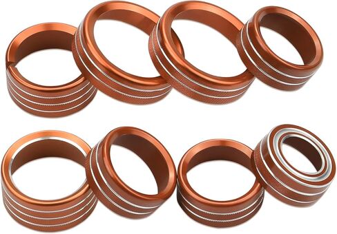 أغطية مقبض وحدة التحكم المركزية بزر التبديل AC لملحقات Chevy Silverado وGMC Sierra 2014 2015 2016 2017 2018 لتزيين التحكم في مكيف الهواء (سبائك الألومنيوم، أحمر) in Kuwait