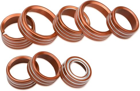 أغطية مقبض وحدة التحكم المركزية بزر التبديل AC لملحقات Chevy Silverado وGMC Sierra 2014 2015 2016 2017 2018 لتزيين التحكم في مكيف الهواء (سبائك الألومنيوم، أحمر) in Kuwait