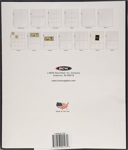 BCW 100 4-Pocket Currency Pages 2.75' x 6.5 New in Saudi Arabia