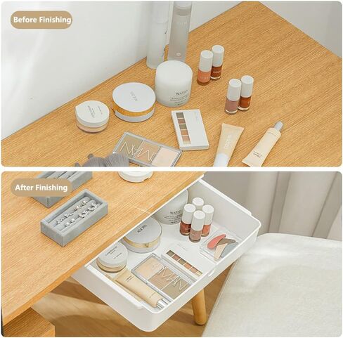 Under Desk Drawer, Large Hidden Self-Adhesive Under Desk Organiser for Storage of Cutlery, Office Supplies, Stationery and Cosmetics (Pink) in Saudi Arabia