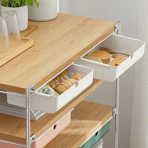Under Desk Drawer, Large Hidden Self-Adhesive Under Desk Organiser for Storage of Cutlery, Office Supplies, Stationery and Cosmetics (Pink) in Saudi Arabia