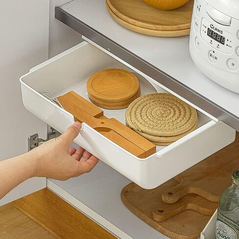Under Desk Drawer, Large Hidden Self-Adhesive Under Desk Organiser for Storage of Cutlery, Office Supplies, Stationery and Cosmetics (Pink) in Saudi Arabia
