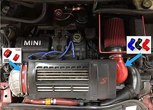 Intercooler Silicone Hose Boots Top Mount Compatible With Mini Cooper S R53 (Red) in Kuwait
