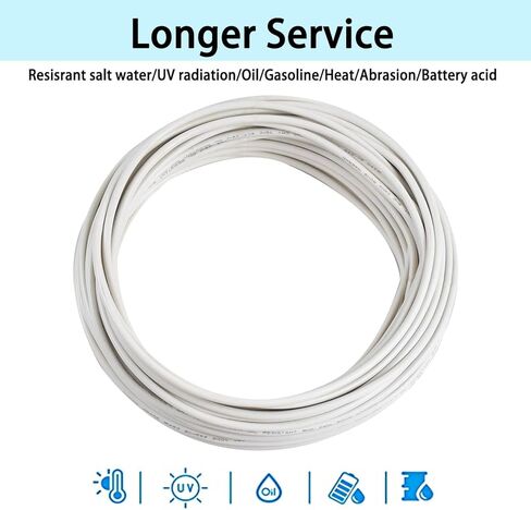 كابل قارب نحاسي معلب من الدرجة البحرية مقاس 10 قياسات، 10 أقدام 10 AWG قياسي OFC سلك نحاسي خالٍ من الأكسجين للسيارات البحرية ومقطورة تخييم RV في الهواء الطلق باللون الأحمر in Kuwait