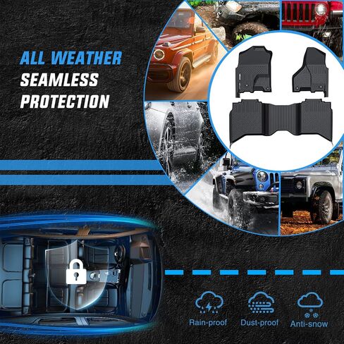 سجادات أرضية Nilight TPE لعام 2019 2020 2021 2022 2023 Dodge Ram 1500 Classic Crew Cab، 2012 2013 2014 2015 2016 2017 2018 Ram 1500 2500 3500، بطانات أرضية شديدة التحمل تناسب جميع الأحوال الجوية in Saudi Arabia