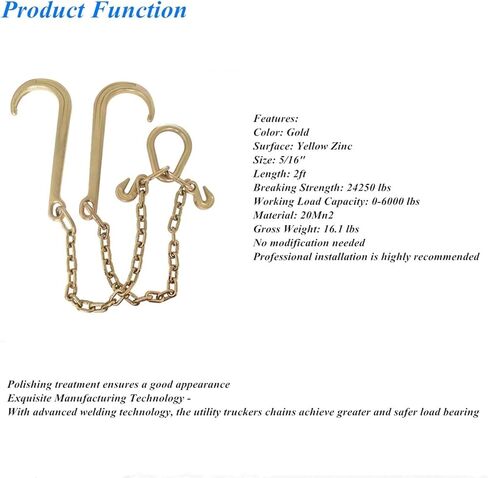 Labwork 5/16X2 G70 سلسلة سحب J-Hooks V-Chain لاستبدال شاحنة مسطحة حامل هادم التراجع in Saudi Arabia
