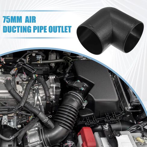 Car Air Diesel Heater Duct Car Heater Warm Air Ducting Pipe Elbow Outlet Connector 2.95'' 75mm OD Black in Saudi Arabia