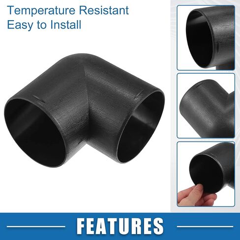 Car Air Diesel Heater Duct Car Heater Warm Air Ducting Pipe Elbow Outlet Connector 2.95'' 75mm OD Black in Saudi Arabia