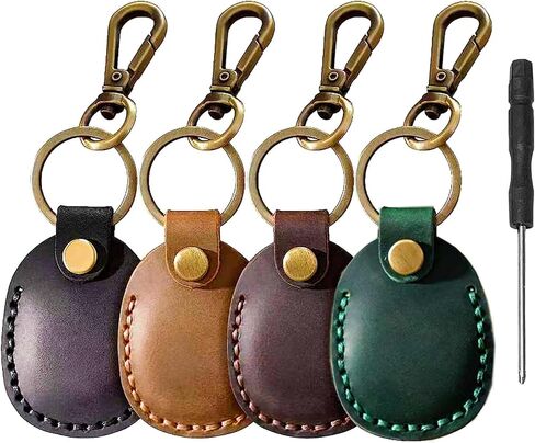 4 Pack Genuine Leather Holder Keychain for Apple Airtag Handmade Case in Kuwait
