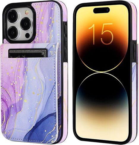 Vaburs for iPhone 15 Pro Max Wallet Case Card Holder, White Leopard in Saudi Arabia