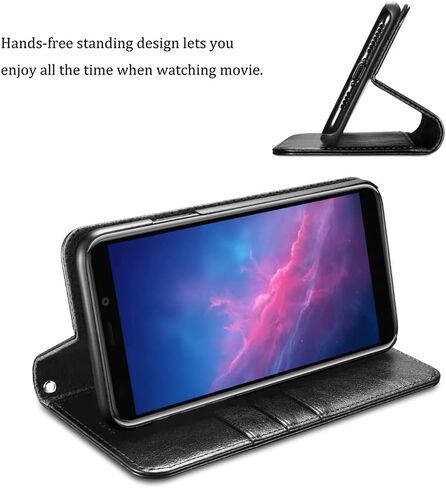 حافظة لهاتف Cloud Stratus C7، مع واقي شاشة، حزام معصم من جلد البولي يوريثان، فتحات للبطاقات، غطاء حماية قلاب مقاوم للصدمات، حافظة محفظة للهاتف لهاتف Cloud Mobile Stratus C7، أسود in Kuwait