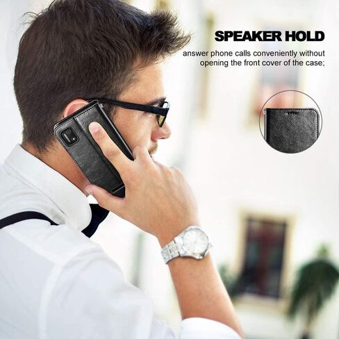 حافظة لهاتف Cloud Stratus C7، مع واقي شاشة، حزام معصم من جلد البولي يوريثان، فتحات للبطاقات، غطاء حماية قلاب مقاوم للصدمات، حافظة محفظة للهاتف لهاتف Cloud Mobile Stratus C7، أسود in Kuwait