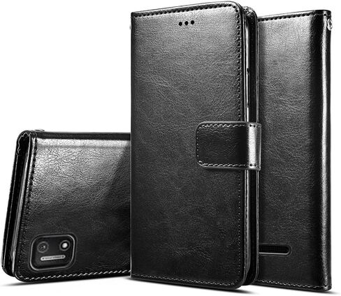 حافظة لهاتف Cloud Stratus C7، مع واقي شاشة، حزام معصم من جلد البولي يوريثان، فتحات للبطاقات، غطاء حماية قلاب مقاوم للصدمات، حافظة محفظة للهاتف لهاتف Cloud Mobile Stratus C7، أسود in Kuwait