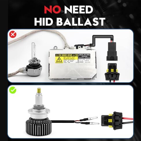 VEHICODE D1S D2S D3S D4S 360 D2H LED لمبة 6000K-6500K جهاز عرض أبيض ضوء الضباب 35W DS1 DS2 D2R DS3 DS4 D4R استبدال زينون HID (عبوتان) in Kuwait