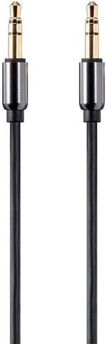 Monoprice Auxiliary Audio Cable - 3.5mm TRS, Gold Plated, 1 Feet, Black - Onyx Series in Saudi Arabia