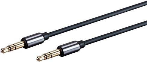 Monoprice Auxiliary Audio Cable - 3.5mm TRS, Gold Plated, 1 Feet, Black - Onyx Series in Saudi Arabia