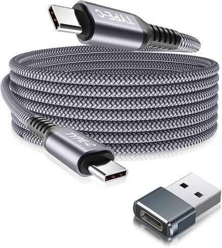 Basesailor USB C to USB C 100W Charger Cable 10FT with Adapter,Type C Power Fast Car Charging Cord for iPhone 15 Pro Plus Max,MacBook,iPad Air 5 4 5th Mini 6,Samsung Galaxy S24 Ultra 24 S23 S22 FE in Saudi Arabia