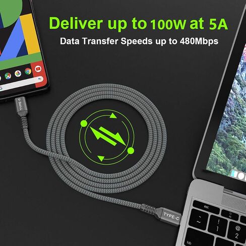 Basesailor USB C to USB C 100W Charger Cable 10FT with Adapter,Type C Power Fast Car Charging Cord for iPhone 15 Pro Plus Max,MacBook,iPad Air 5 4 5th Mini 6,Samsung Galaxy S24 Ultra 24 S23 S22 FE in Saudi Arabia