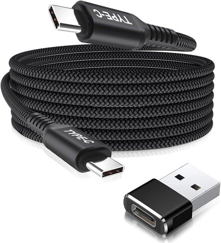 Basesailor USB C to USB C 100W Charger Cable 10FT with Adapter,Type C Power Fast Car Charging Cord for iPhone 15 Pro Plus Max,MacBook,iPad Air 5 4 5th Mini 6,Samsung Galaxy S24 Ultra 24 S23 S22 FE in Saudi Arabia