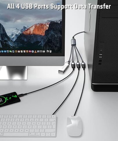 Elebase USB Splitter 1 in 4 Out for PS5,USB Charger Splitter Y Cable 1FT in Saudi Arabia